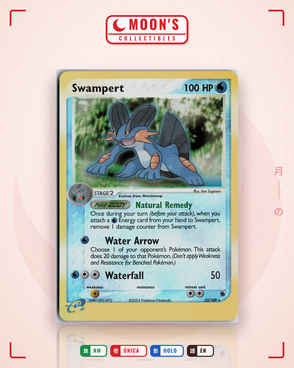 Carta Pokémon Swampert · Ruby & Sapphire #23/109 (NM) — pieza única en Moon's Collectibles México