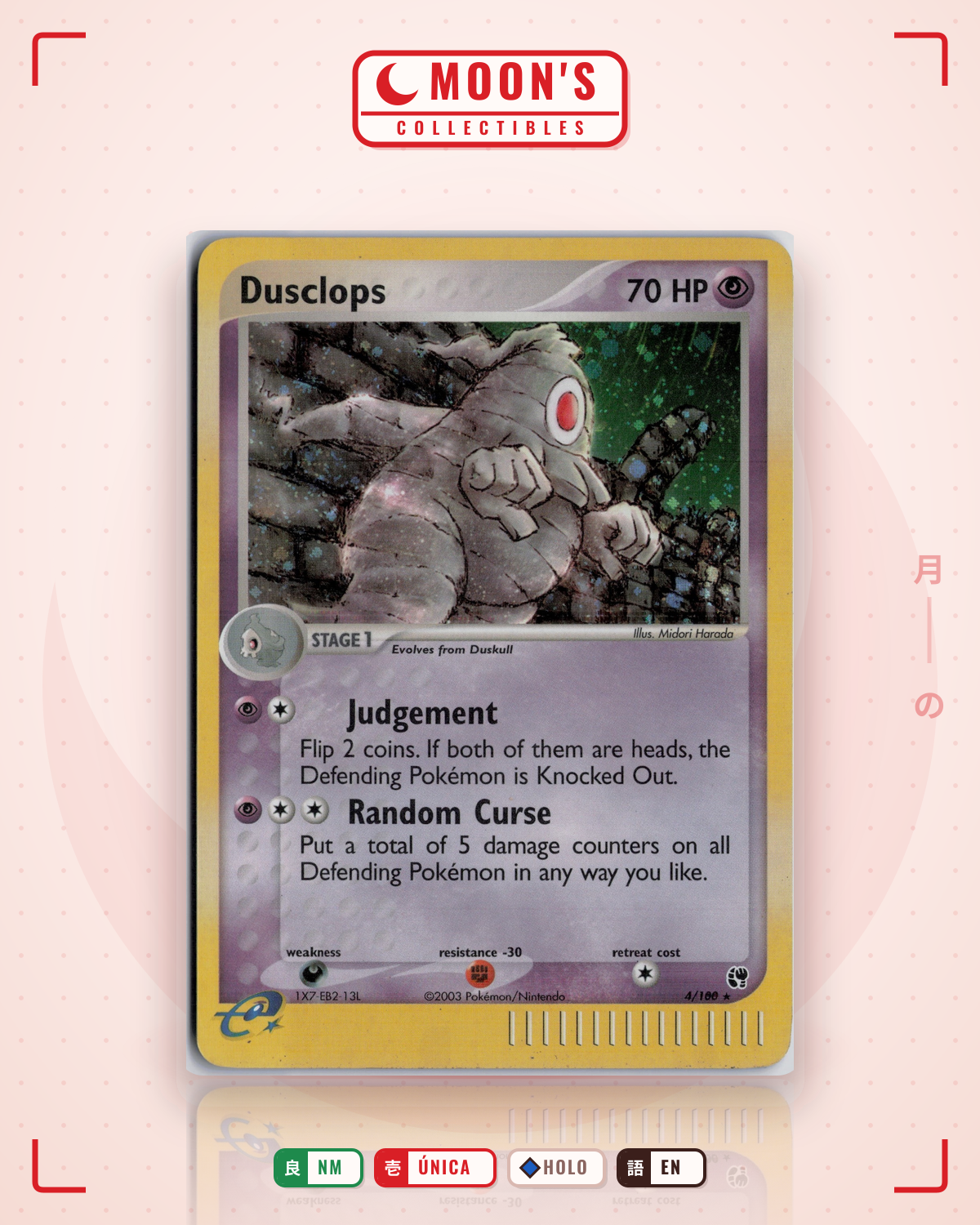 Carta Pokémon Dusclops · Sandstorm #4/100 (NM) — pieza única en Moon's Collectibles México