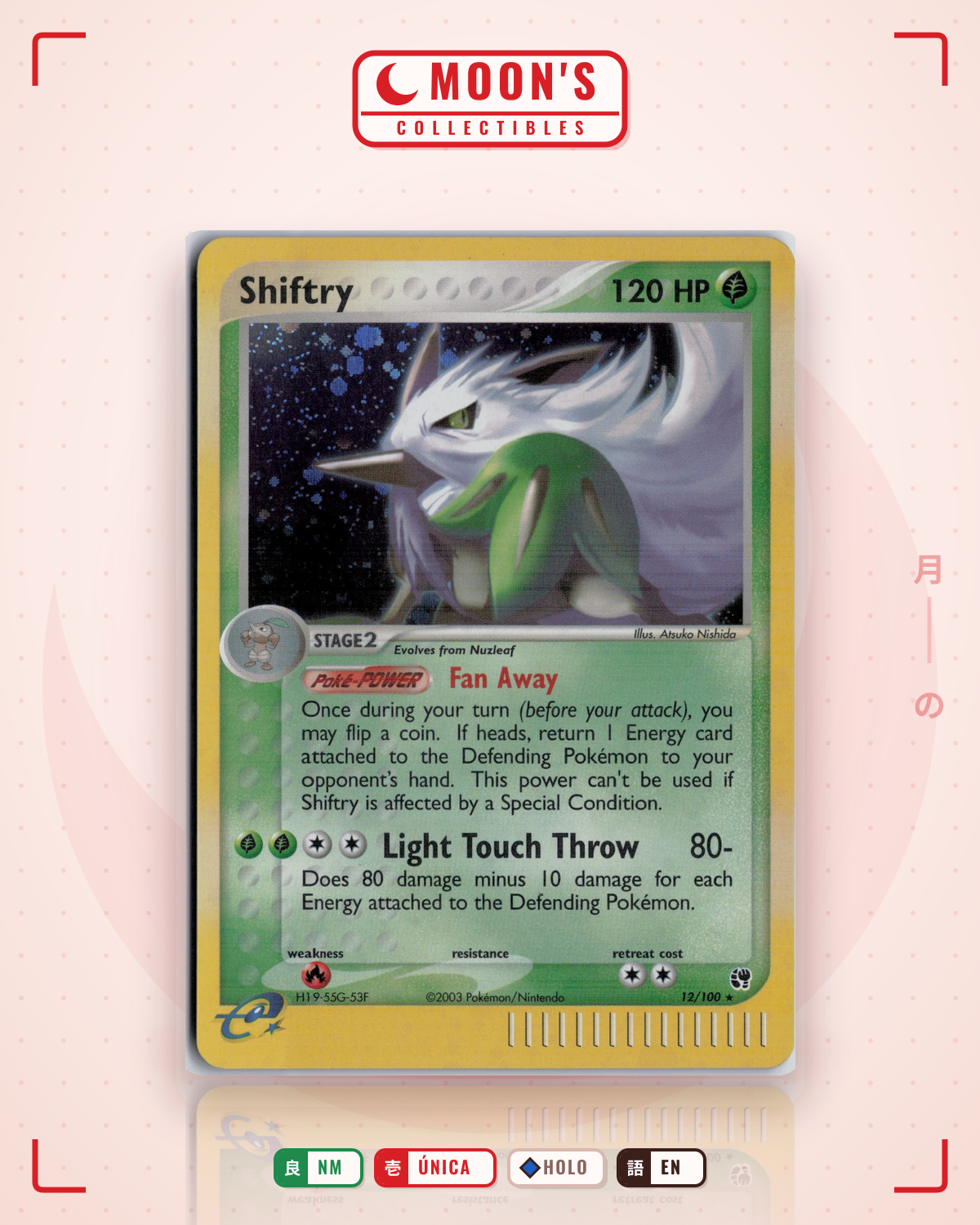 Carta Pokémon Shiftry · Sandstorm #12/100 (NM) — pieza única en Moon's Collectibles México