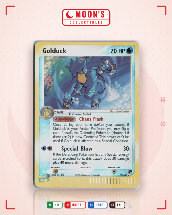 Carta Pokémon Golduck · Sandstorm #17/100 (NM) — pieza única en Moon's Collectibles México
