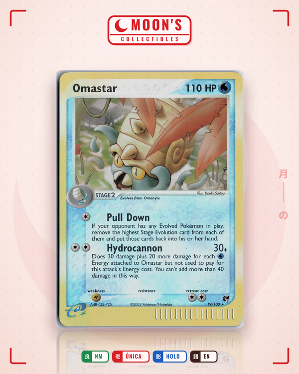 Carta Pokémon Omastar · Sandstorm #19/100 (NM) — pieza única en Moon's Collectibles México