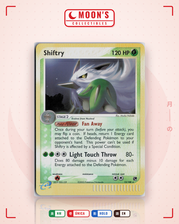 Carta Pokémon Shiftry · Sandstorm #12/100 (NM) — pieza única en Moon's Collectibles México