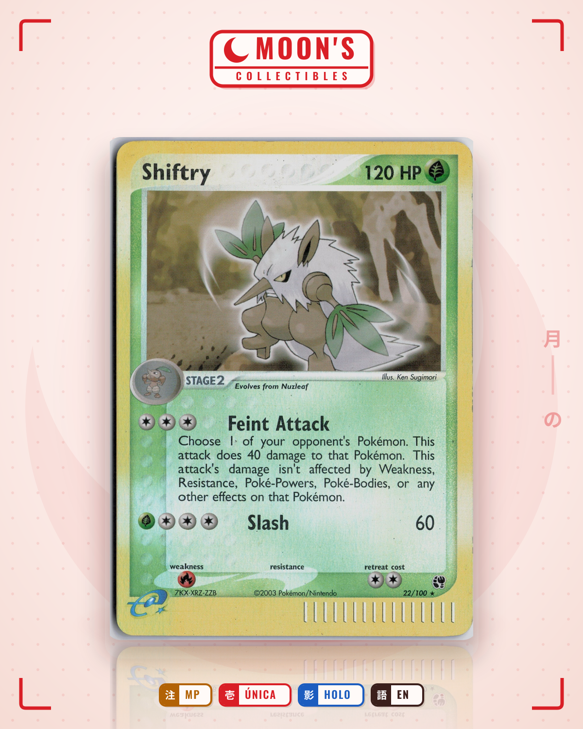 Carta Pokémon Shiftry · Sandstorm #22/100 (MP) — pieza única en Moon's Collectibles México