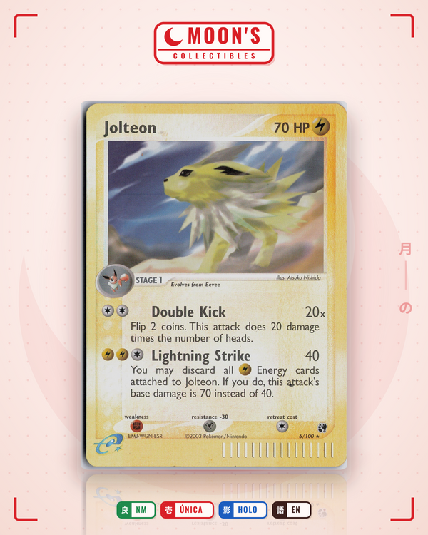 Carta Pokémon Jolteon · Sandstorm #6/100 (NM) — pieza única en Moon's Collectibles México