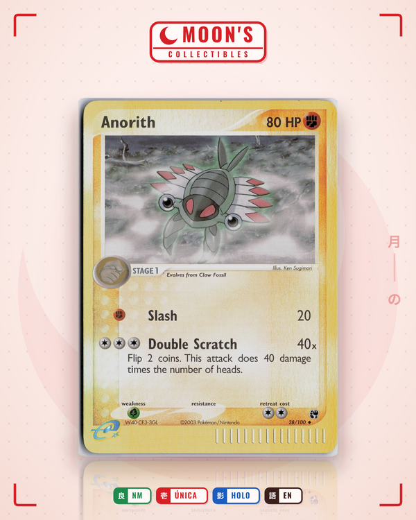 Carta Pokémon Anorith · Sandstorm #28/100 (NM) — pieza única en Moon's Collectibles México