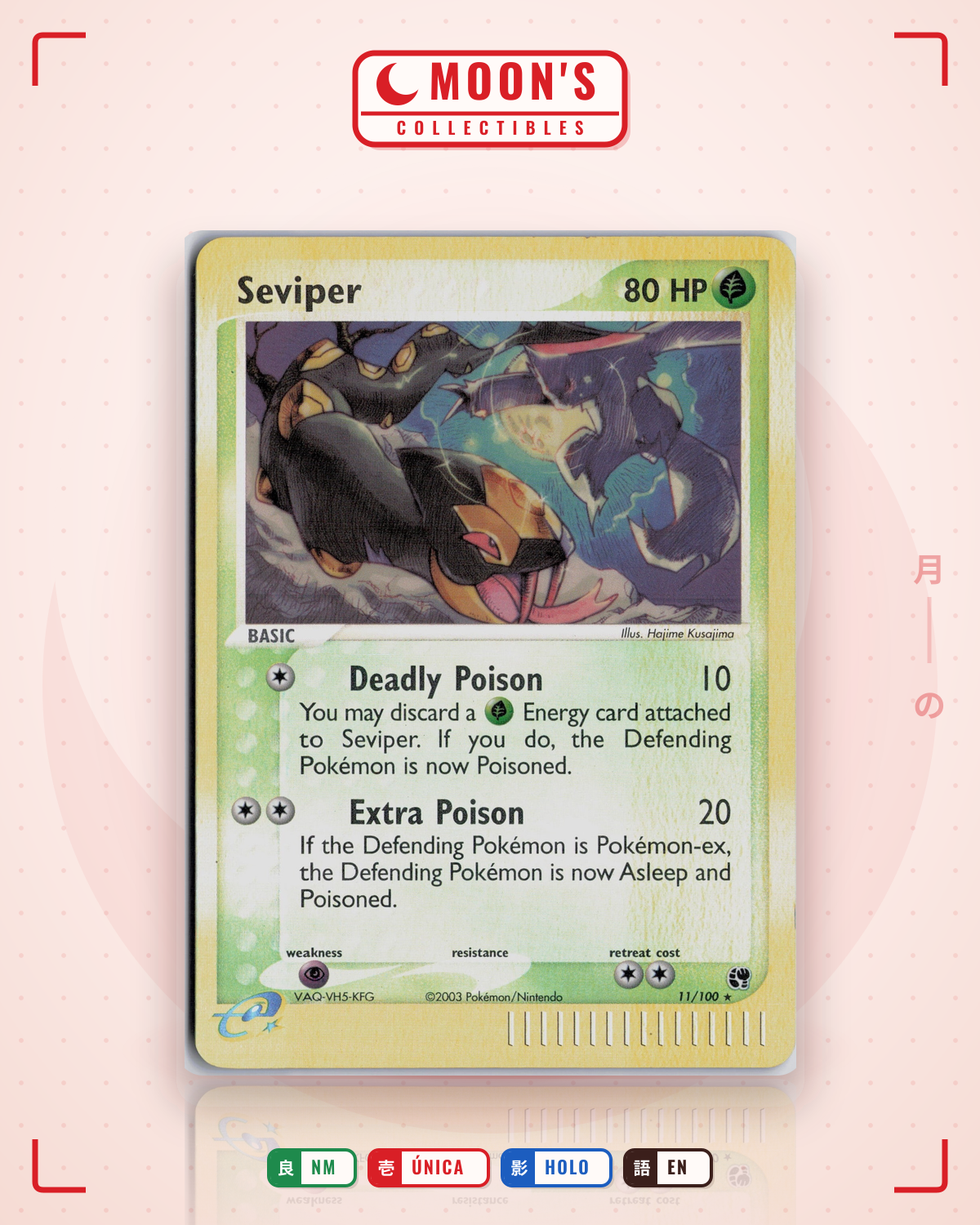 Carta Pokémon Seviper · Sandstorm #11/100 (NM) — pieza única en Moon's Collectibles México