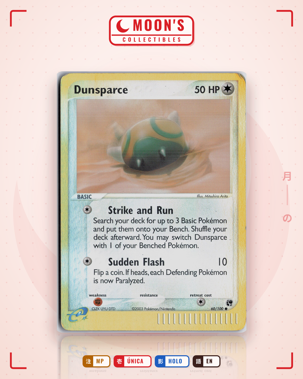 Carta Pokémon Dunsparce · Sandstorm #60/100 (MP) — pieza única en Moon's Collectibles México