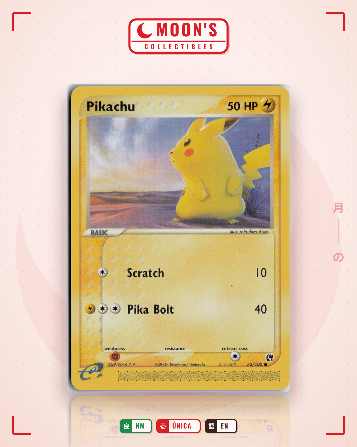 Carta Pokémon Pikachu · Sandstorm #72/100 (NM) — pieza única en Moon's Collectibles México