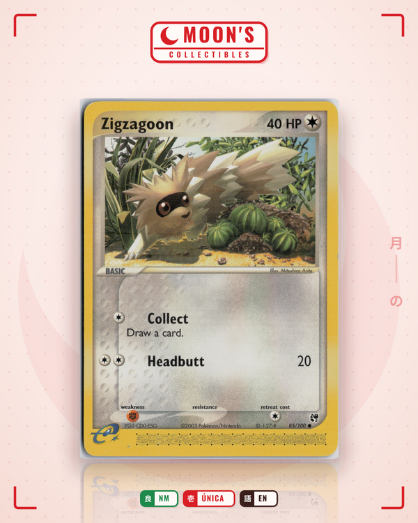 Carta Pokémon Zigzagoon · Sandstorm #85/100 (NM) — pieza única en Moon's Collectibles México