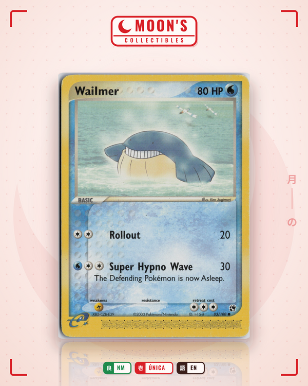 Carta Pokémon Wailmer · Sandstorm #83/100 (NM) — pieza única en Moon's Collectibles México