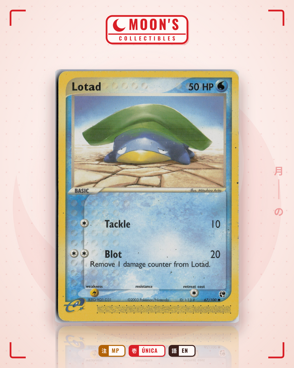 Carta Pokémon Lotad · Sandstorm #67/100 (MP) — pieza única en Moon's Collectibles México