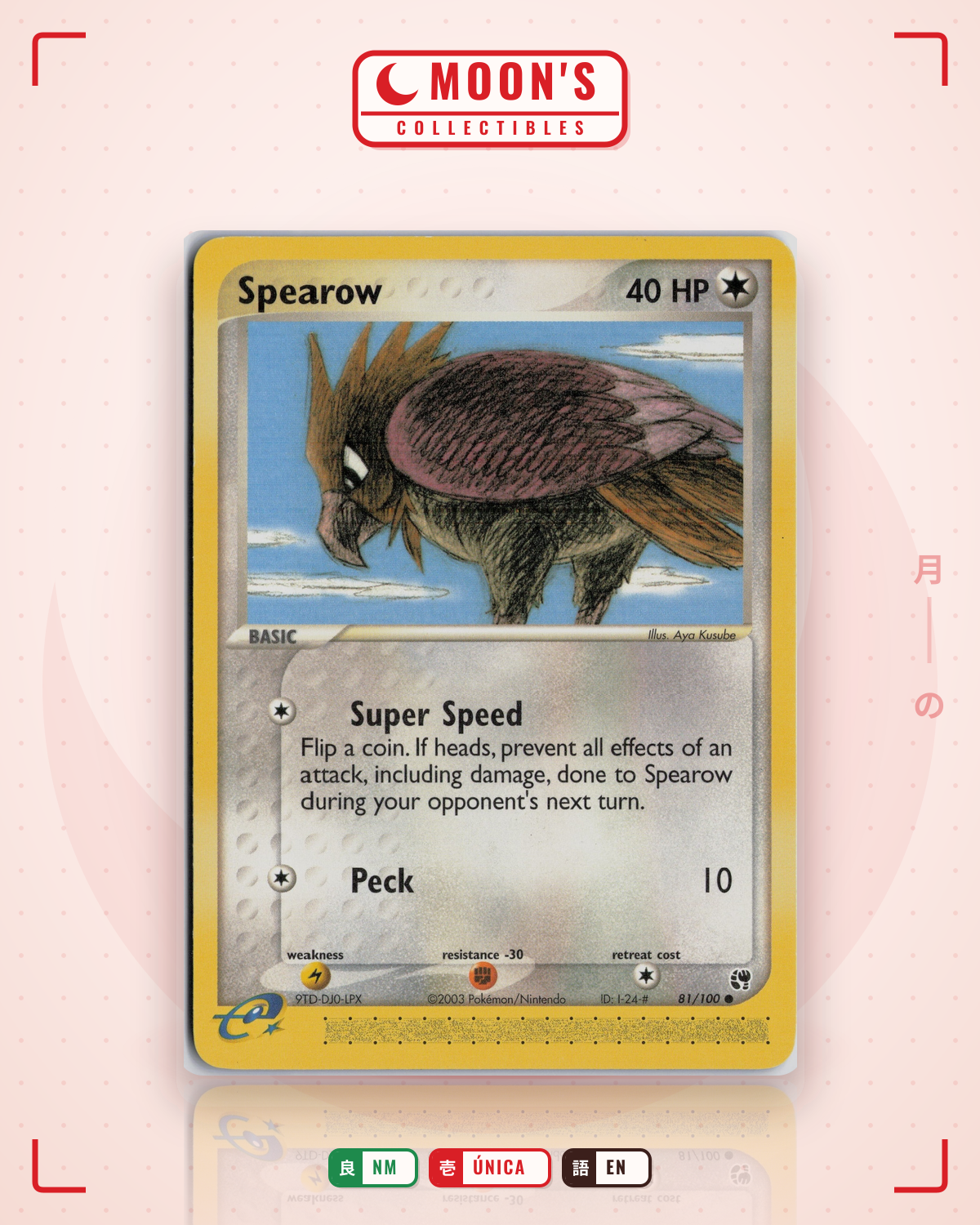 Carta Pokémon Spearow · Sandstorm #81/100 (NM) — pieza única en Moon's Collectibles México