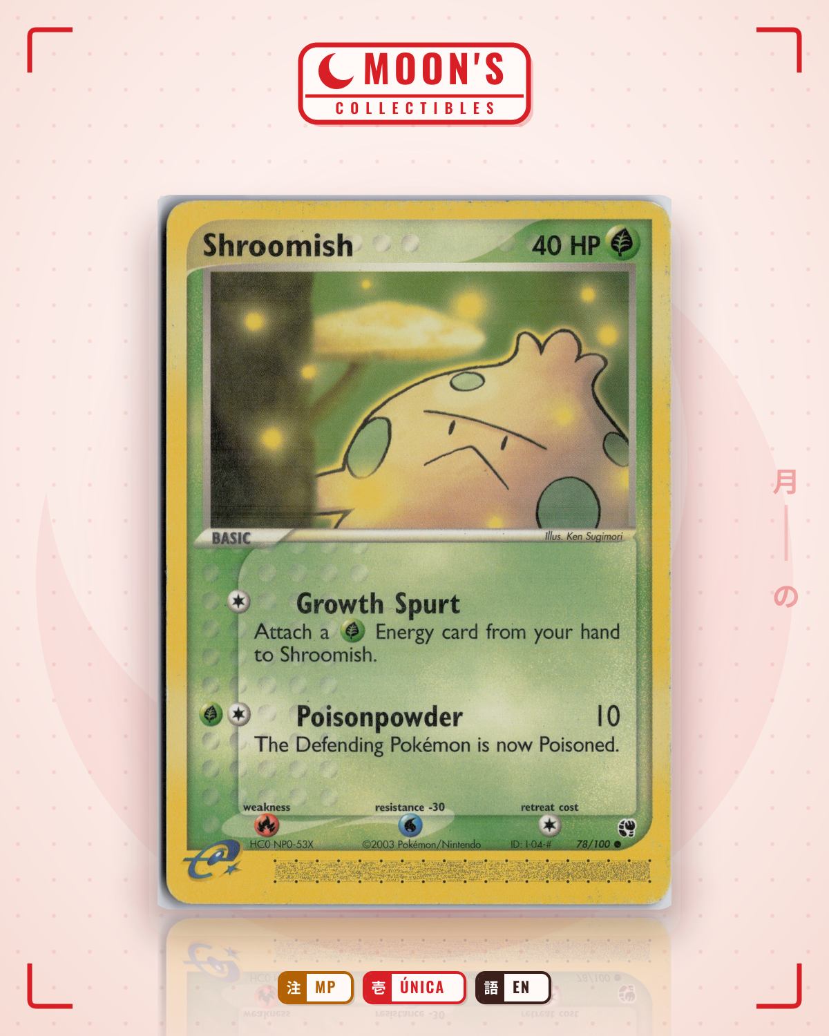 Carta Pokémon Shroomish · Sandstorm #78/100 (MP) — pieza única en Moon's Collectibles México