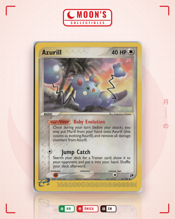 Carta Pokémon Azurill · Sandstorm #31/100 (NM) — pieza única en Moon's Collectibles México