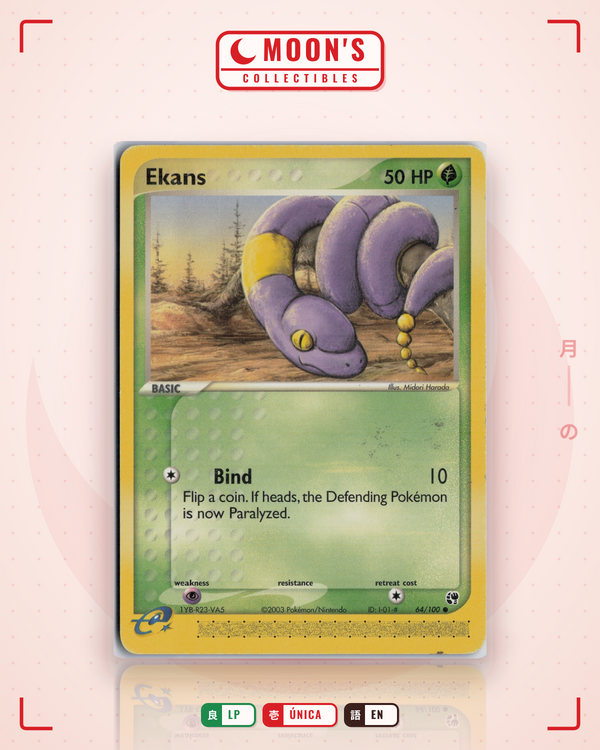 Carta Pokémon Ekans · Sandstorm #64/100 (LP) — pieza única en Moon's Collectibles México