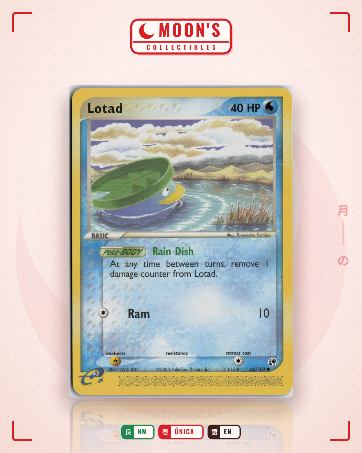 Carta Pokémon Lotad · Sandstorm #66/100 (NM) — pieza única en Moon's Collectibles México