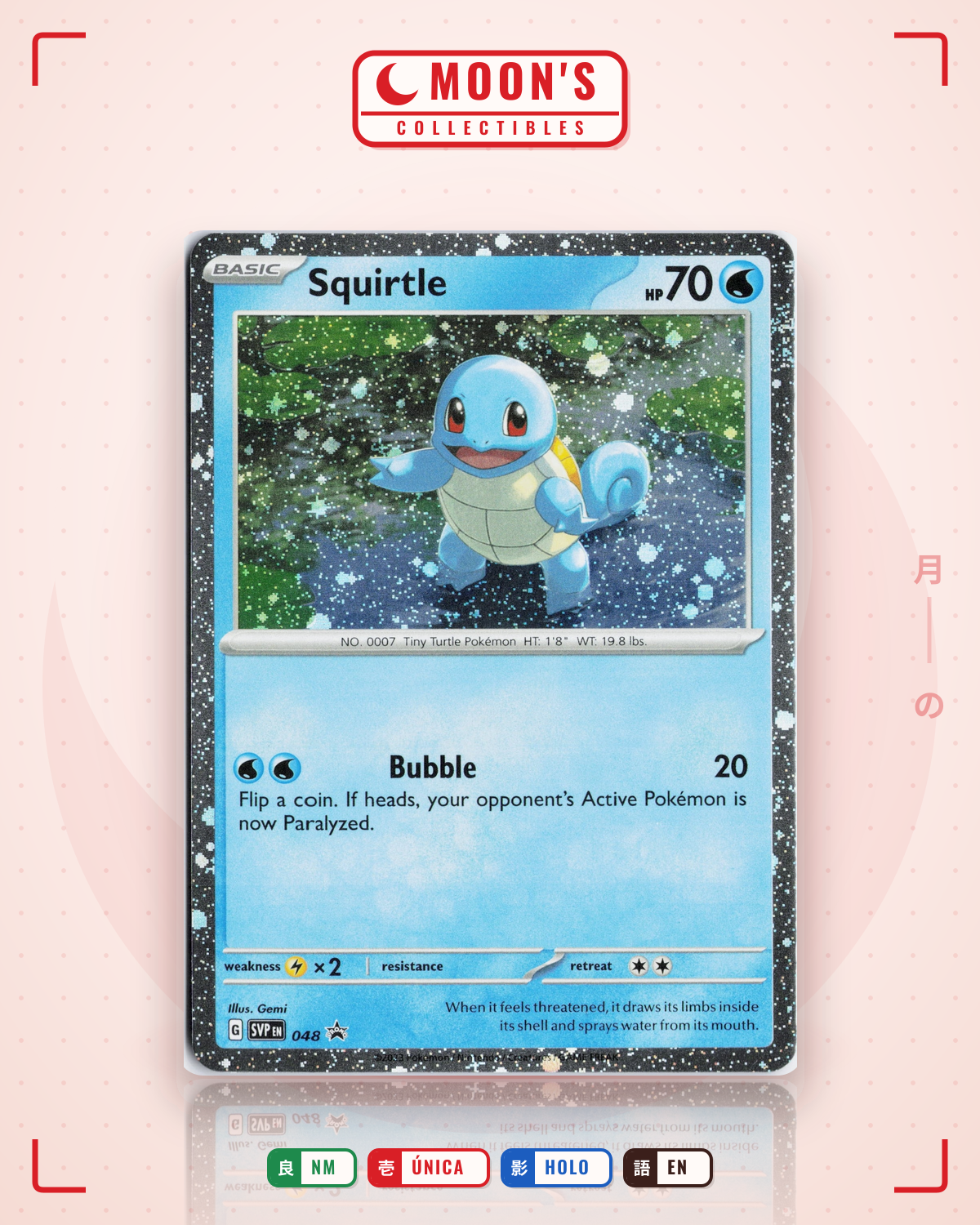 Carta Pokémon Squirtle · Scarlet & Violet Black Star Promos #048 (NM) — pieza única en Moon's Collectibles México