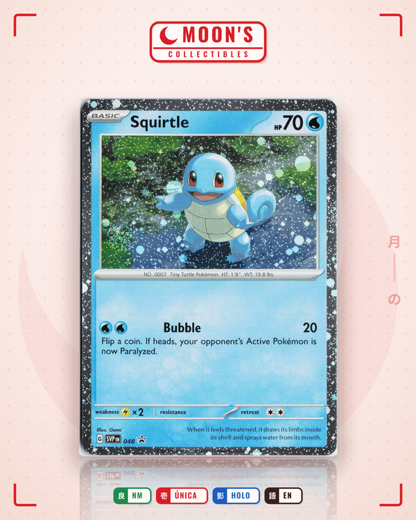 Carta Pokémon Squirtle · Scarlet & Violet Black Star Promos #048 (NM) — pieza única en Moon's Collectibles México