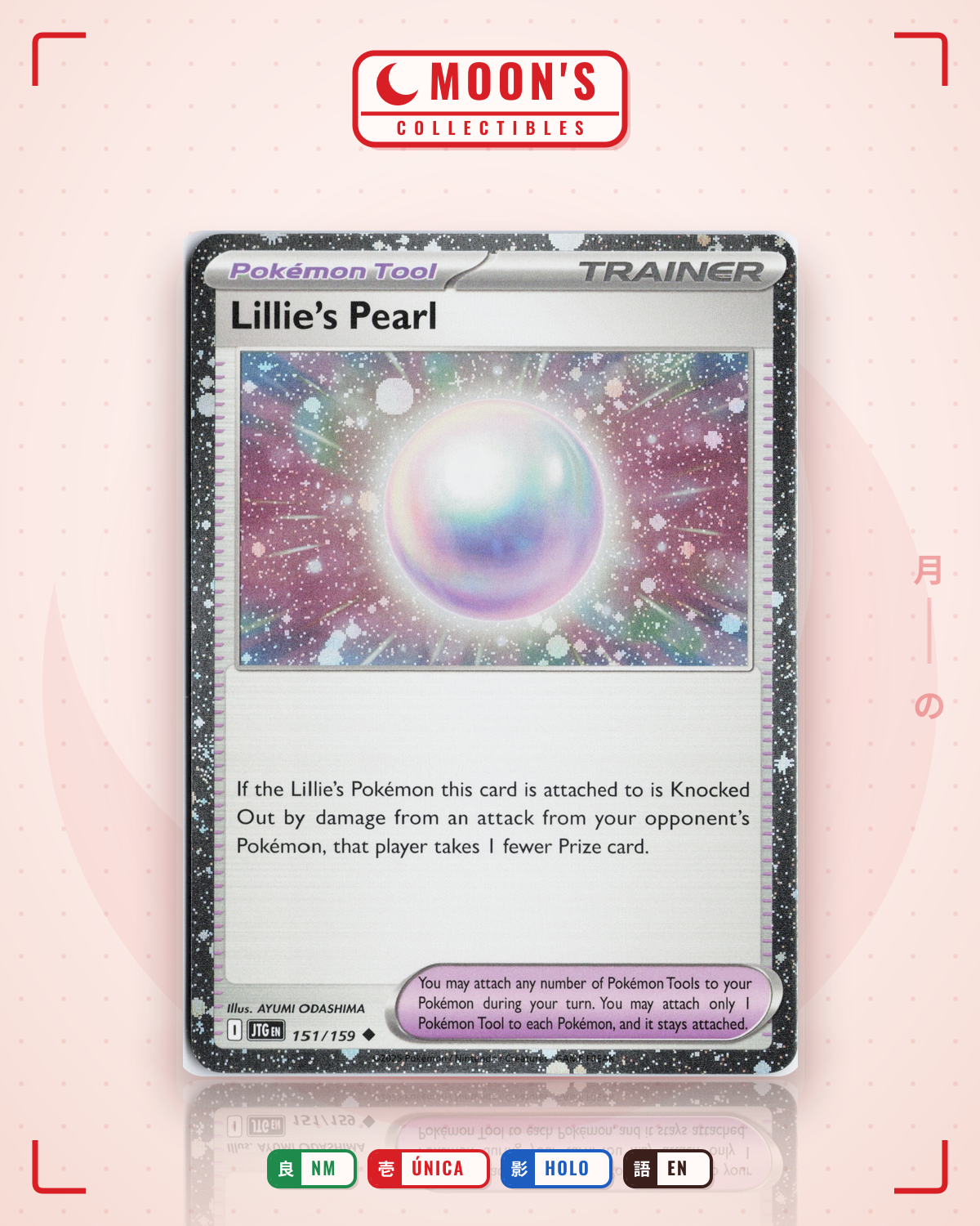 Carta Pokémon Lillie's Pearl · Journey Together #151/159 (NM) — pieza única en Moon's Collectibles México
