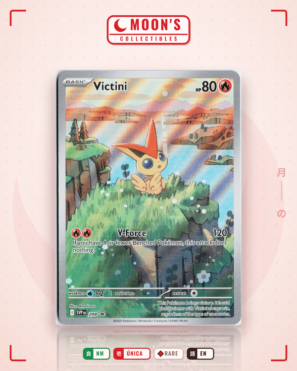 Carta Pokémon Victini · Scarlet & Violet Black Star Promos #208 (NM) — pieza única en Moon's Collectibles México