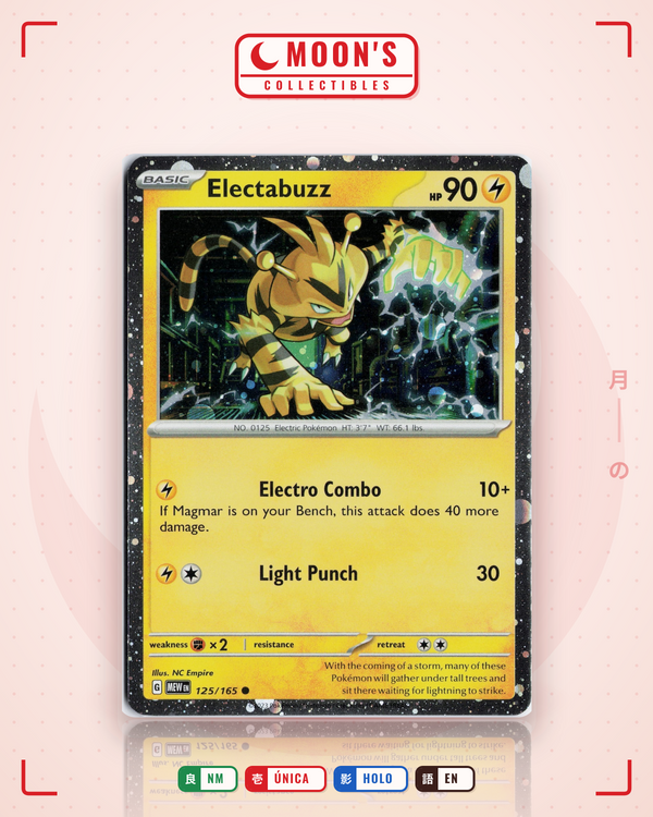 Carta Pokémon Electabuzz · 151 #125/165 (NM) — pieza única en Moon's Collectibles México