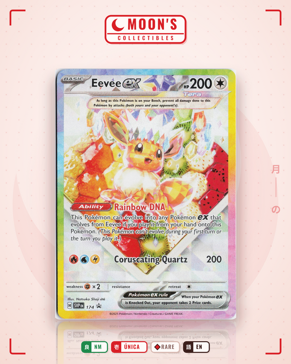 Carta Pokémon Eevee ex · Scarlet & Violet Black Star Promos #174 (NM) — pieza única en Moon's Collectibles México