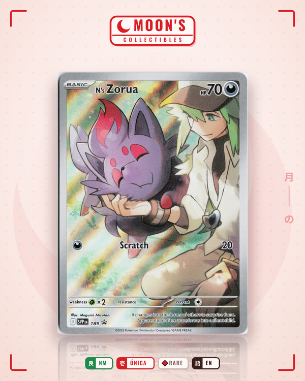 Carta Pokémon N's Zorua · Scarlet & Violet Black Star Promos #189 (NM) — pieza única en Moon's Collectibles México
