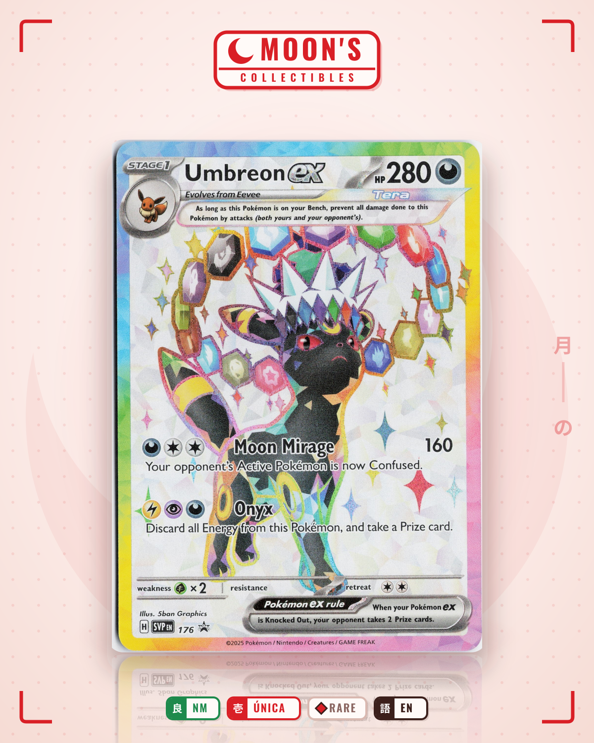 Carta Pokémon Umbreon ex · Scarlet & Violet Black Star Promos #176 (NM) — pieza única en Moon's Collectibles México