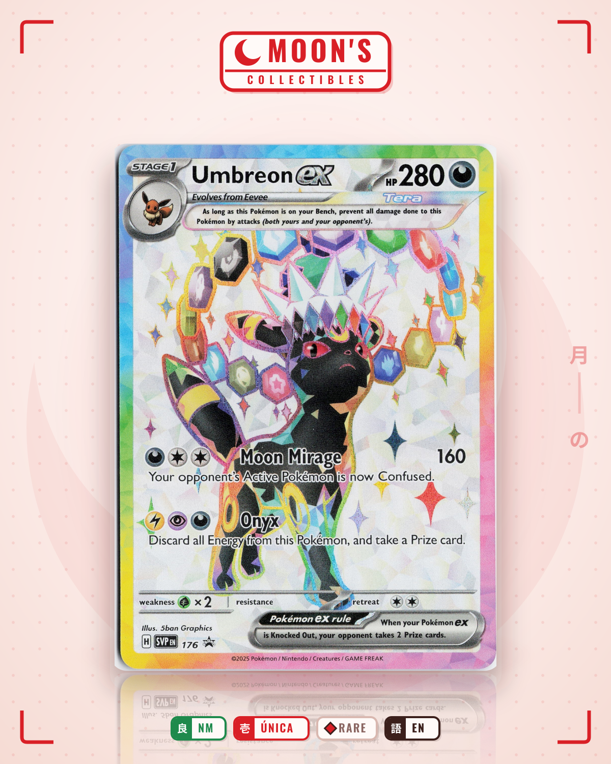 Carta Pokémon Umbreon ex · Scarlet & Violet Black Star Promos #176 (NM) — pieza única en Moon's Collectibles México