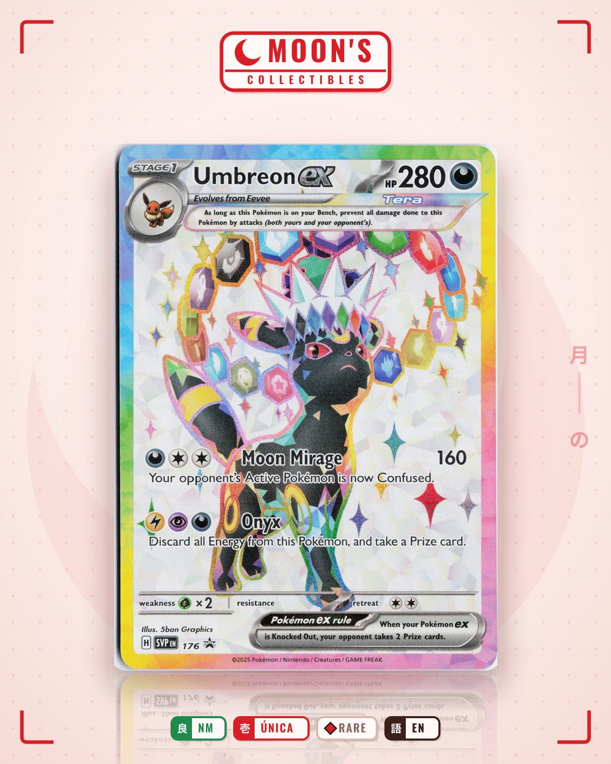 Carta Pokémon Umbreon ex · Scarlet & Violet Black Star Promos #176 (NM) — pieza única en Moon's Collectibles México