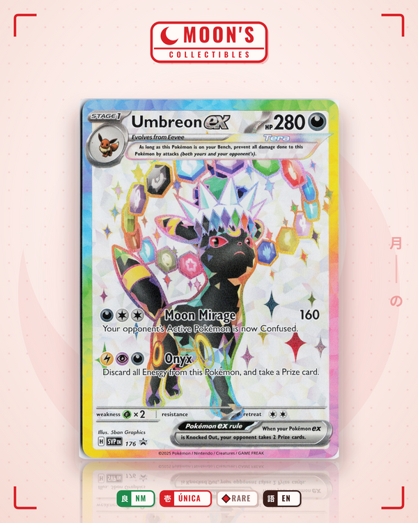 Carta Pokémon Umbreon ex · Scarlet & Violet Black Star Promos #176 (NM) — pieza única en Moon's Collectibles México