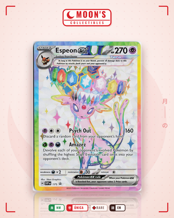 Carta Pokémon Espeon ex · Scarlet & Violet Black Star Promos #175 (NM) — pieza única en Moon's Collectibles México