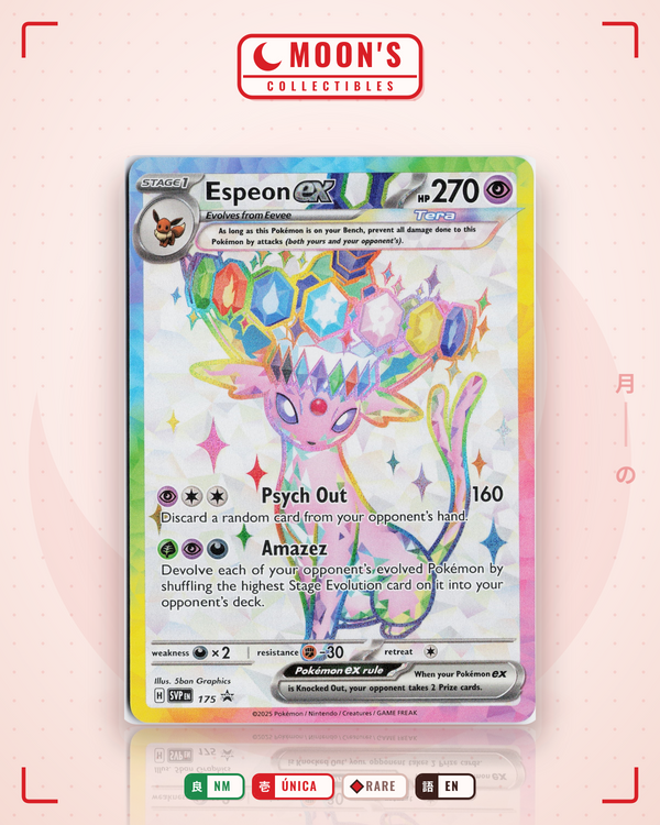 Carta Pokémon Espeon ex · Scarlet & Violet Black Star Promos #175 (NM) — pieza única en Moon's Collectibles México