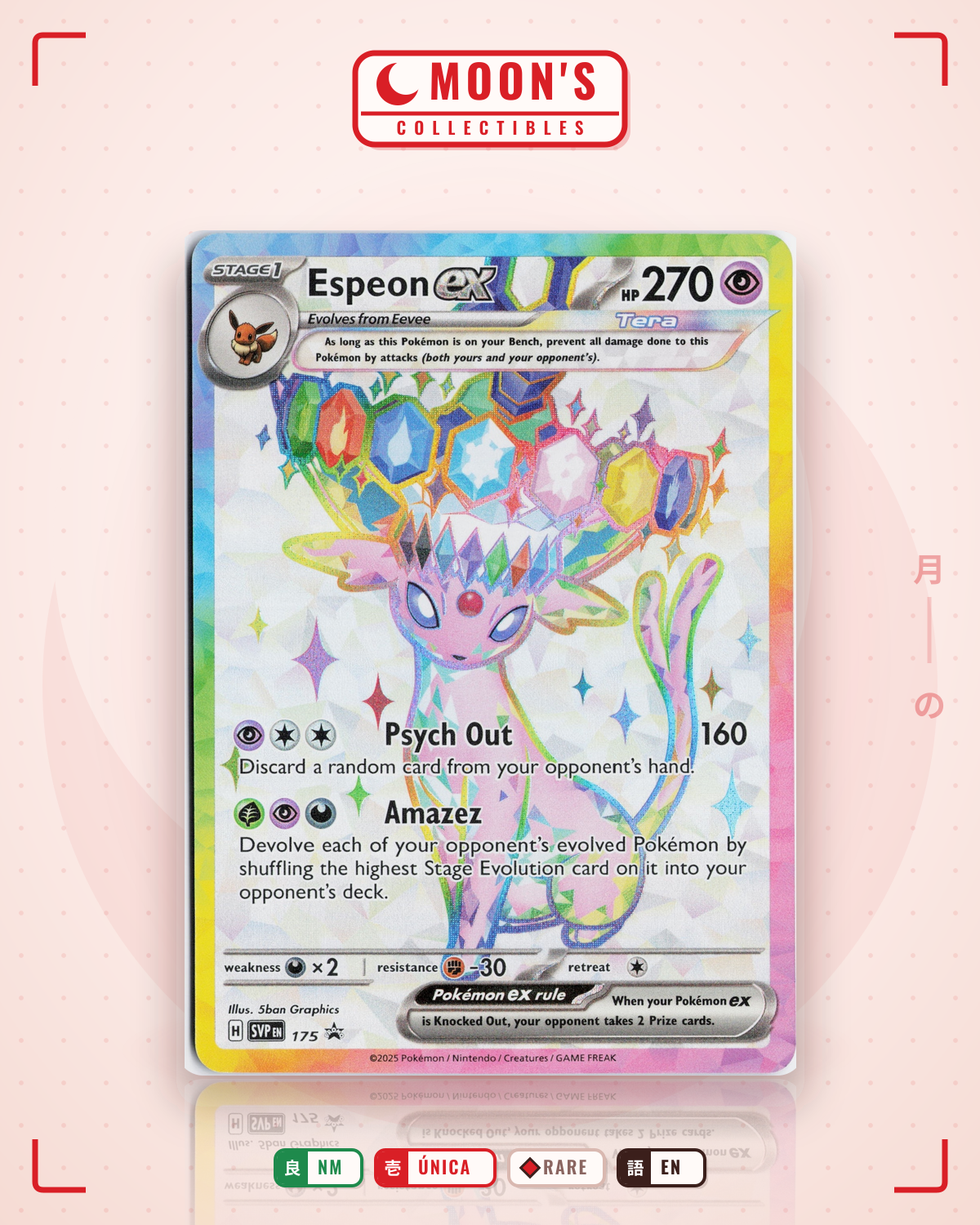Carta Pokémon Espeon ex · Scarlet & Violet Black Star Promos #175 (NM) — pieza única en Moon's Collectibles México