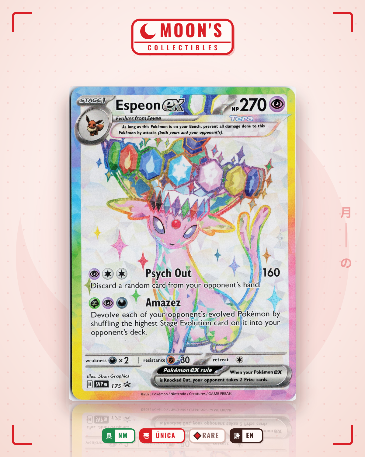 Carta Pokémon Espeon ex · Scarlet & Violet Black Star Promos #175 (NM) — pieza única en Moon's Collectibles México