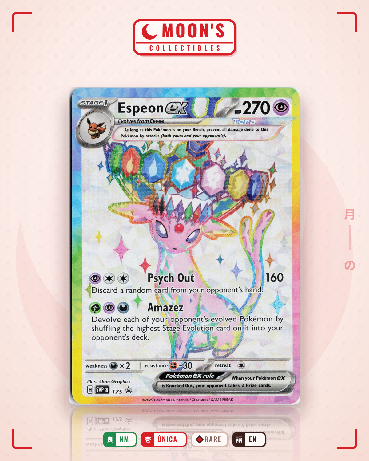 Carta Pokémon Espeon ex · Scarlet & Violet Black Star Promos #175 (NM) — pieza única en Moon's Collectibles México