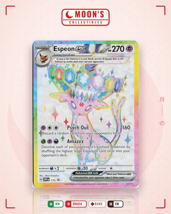 Carta Pokémon Espeon ex · Scarlet & Violet Black Star Promos #175 (NM) — pieza única en Moon's Collectibles México