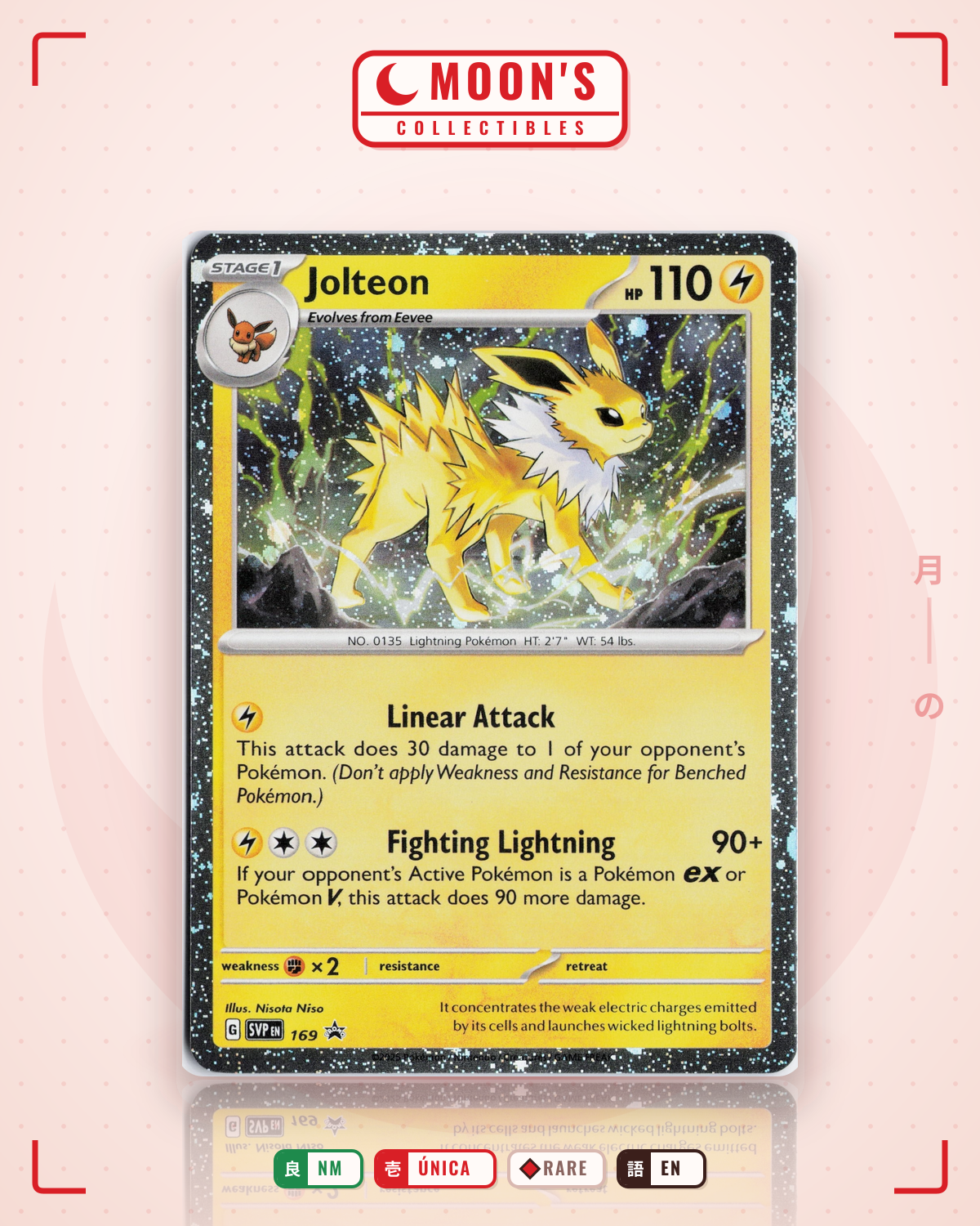 Carta Pokémon Jolteon · Scarlet & Violet Black Star Promos #169 (NM) — pieza única en Moon's Collectibles México