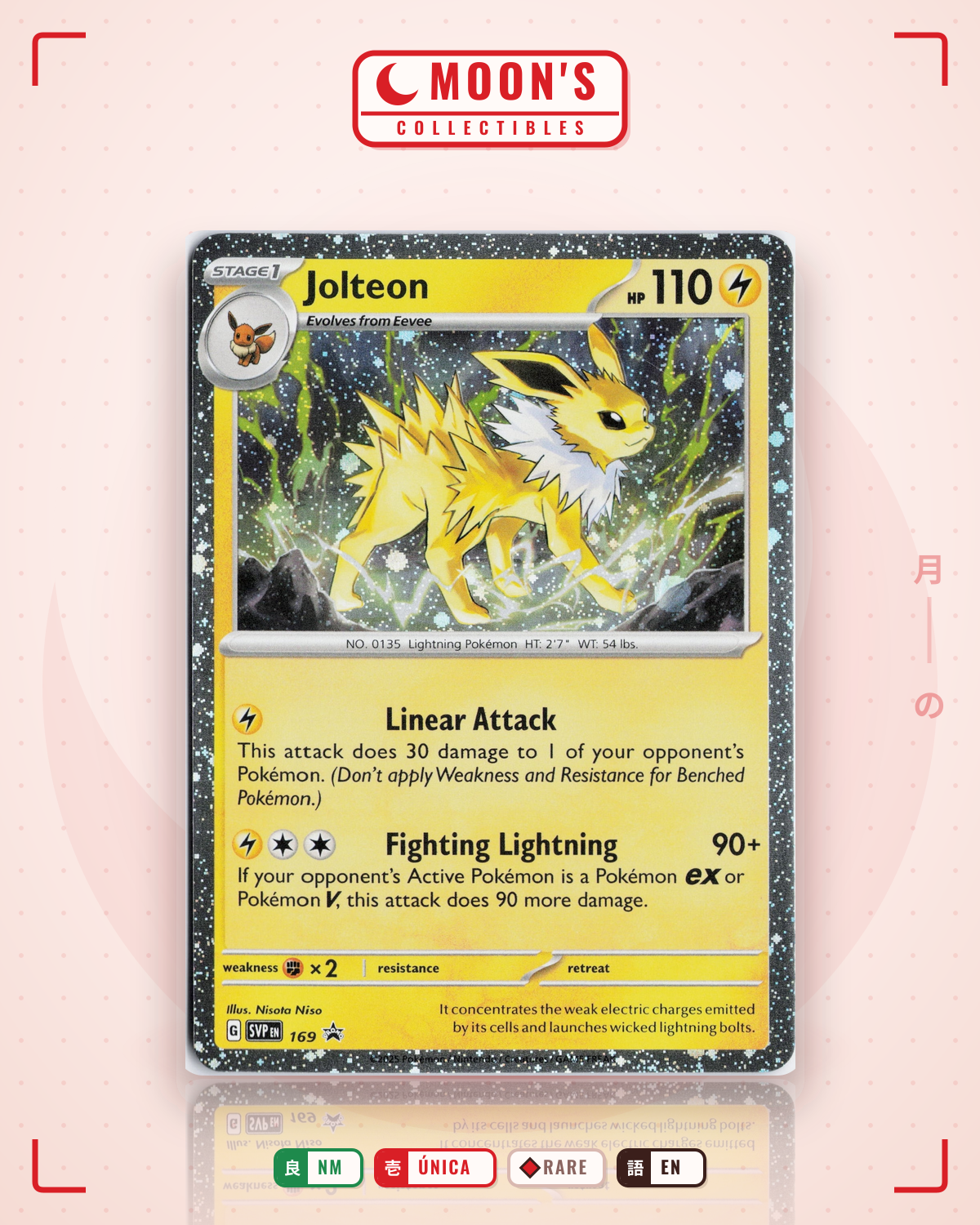 Carta Pokémon Jolteon · Scarlet & Violet Black Star Promos #169 (NM) — pieza única en Moon's Collectibles México