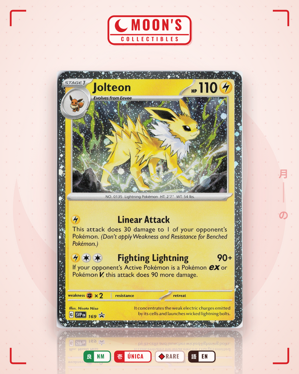 Carta Pokémon Jolteon · Scarlet & Violet Black Star Promos #169 (NM) — pieza única en Moon's Collectibles México