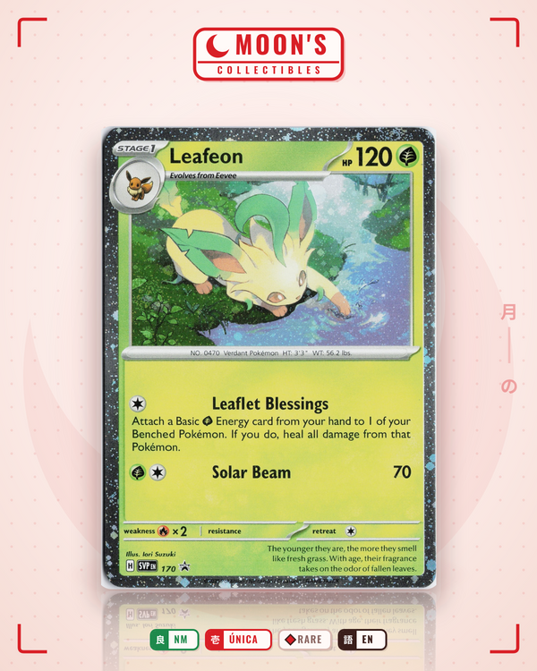 Carta Pokémon Leafeon · Scarlet & Violet Black Star Promos #170 (NM) — pieza única en Moon's Collectibles México