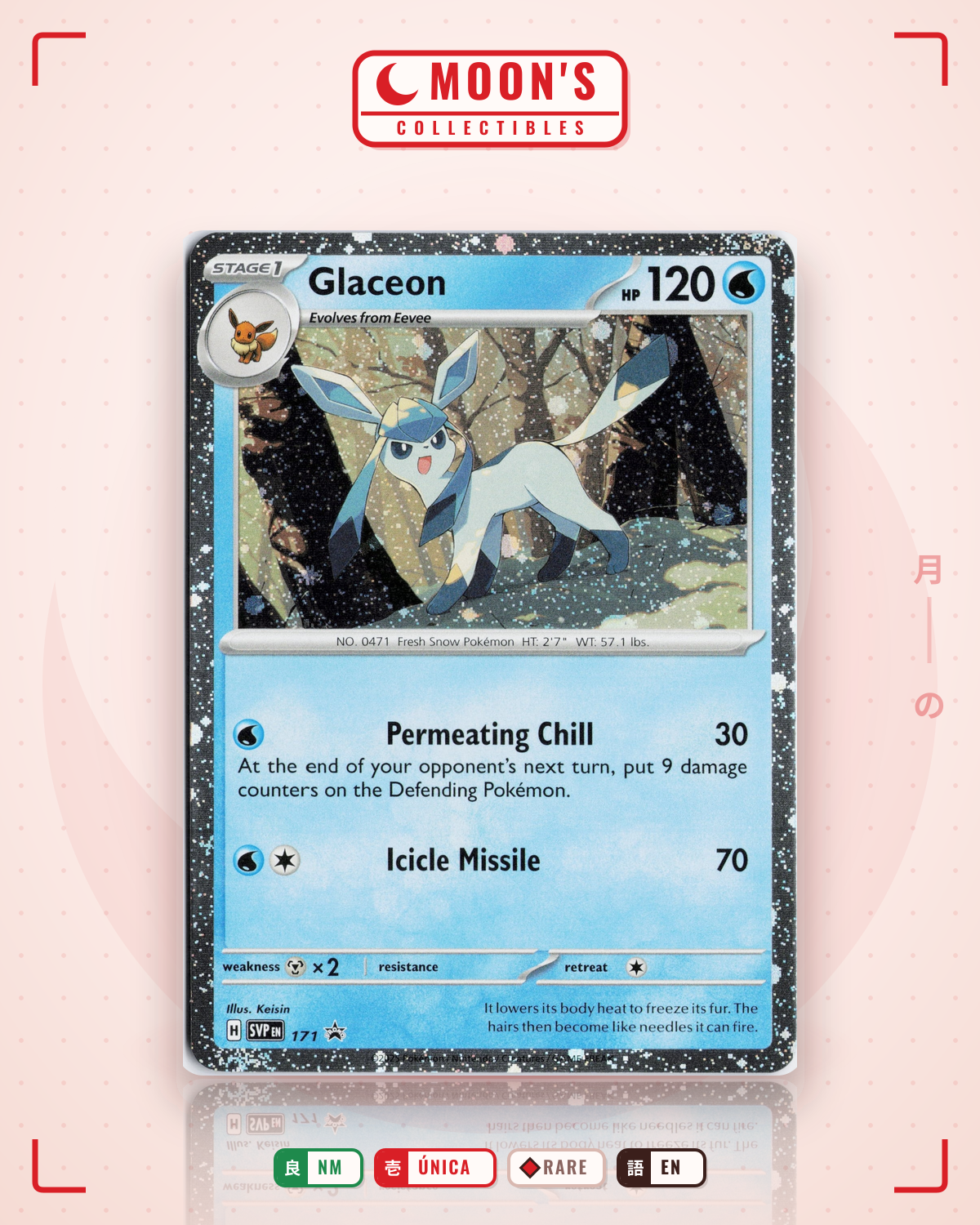 Carta Pokémon Glaceon · Scarlet & Violet Black Star Promos #171 (NM) — pieza única en Moon's Collectibles México