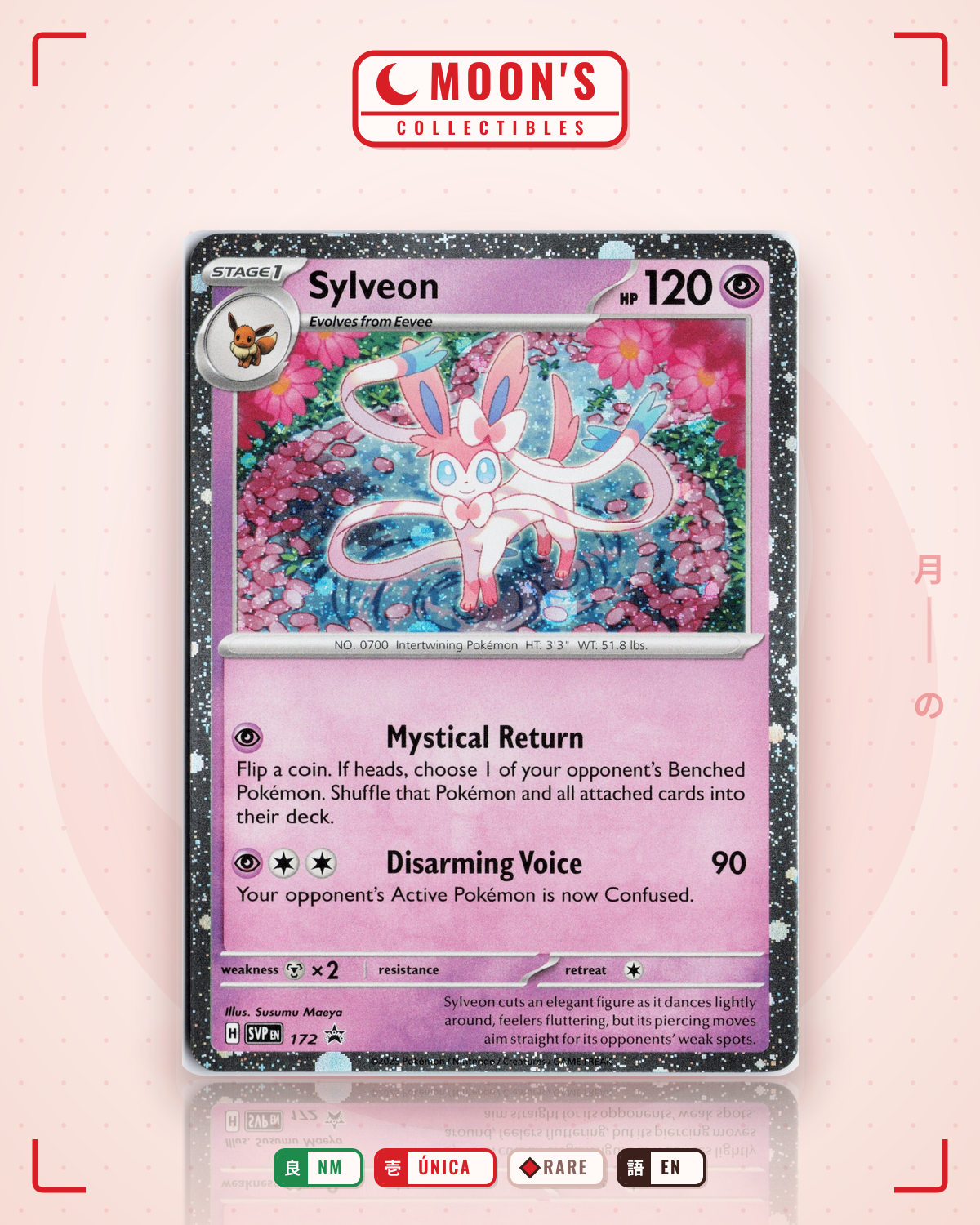 Carta Pokémon Sylveon · Scarlet & Violet Black Star Promos #172 (NM) — pieza única en Moon's Collectibles México