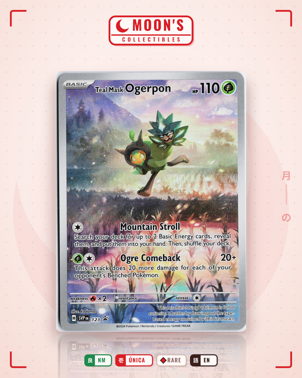 Carta Pokémon Teal Mask Ogerpon · Scarlet & Violet Black Star Promos #123 (NM) — pieza única en Moon's Collectibles México