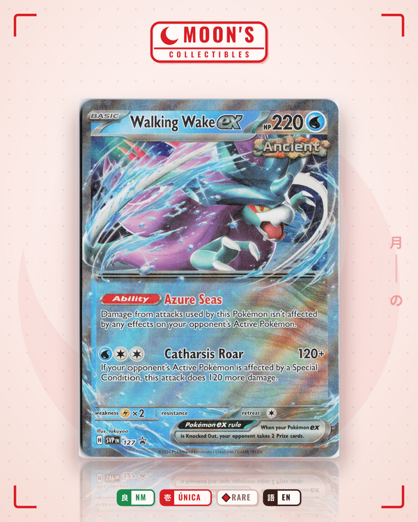 Carta Pokémon Walking Wake ex · Scarlet & Violet Black Star Promos #127 (NM) — pieza única en Moon's Collectibles México