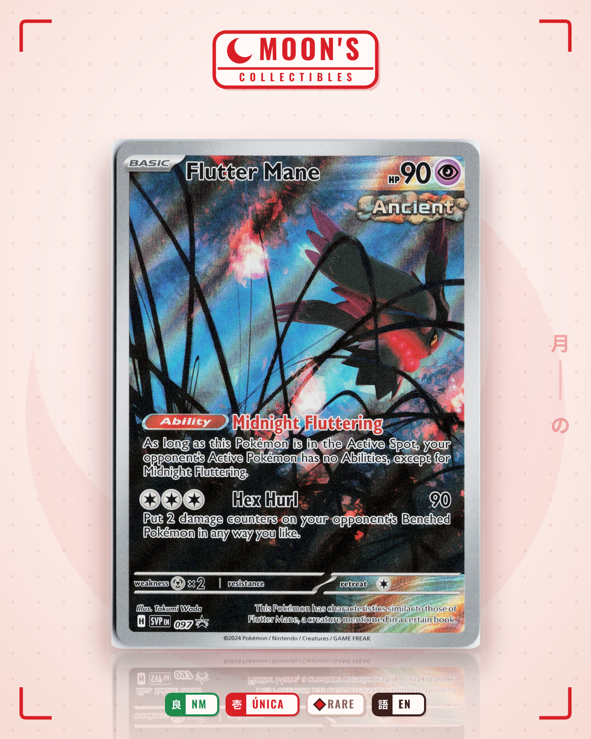 Carta Pokémon Flutter Mane · Scarlet & Violet Black Star Promos #097 (NM) — pieza única en Moon's Collectibles México