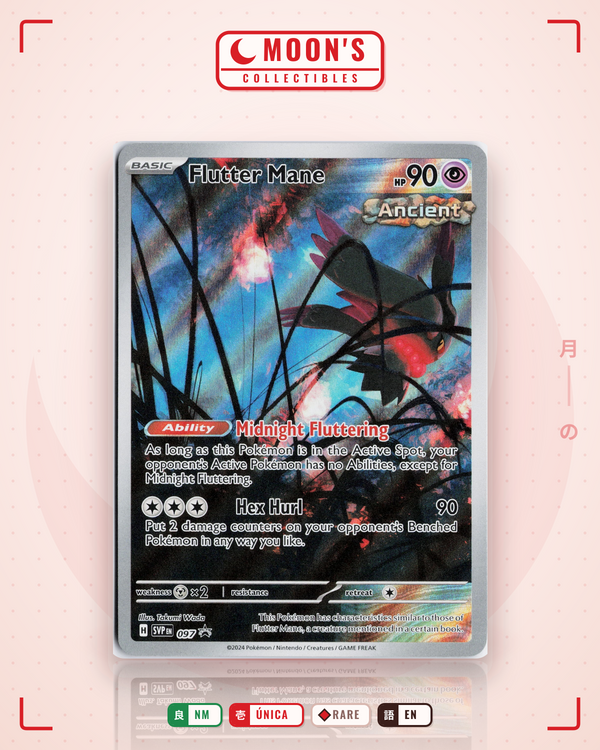 Carta Pokémon Flutter Mane · Scarlet & Violet Black Star Promos #097 (NM) — pieza única en Moon's Collectibles México