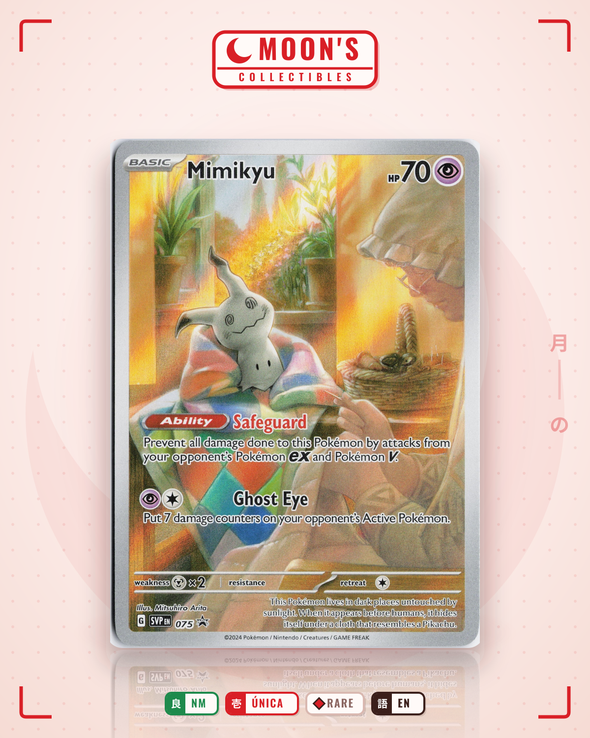 Carta Pokémon Mimikyu · Scarlet & Violet Black Star Promos #075 (NM) — pieza única en Moon's Collectibles México