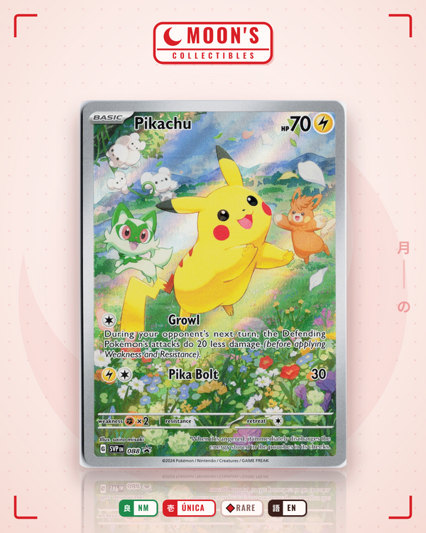 Carta Pokémon Pikachu · Scarlet & Violet Black Star Promos #088 (NM) — pieza única en Moon's Collectibles México