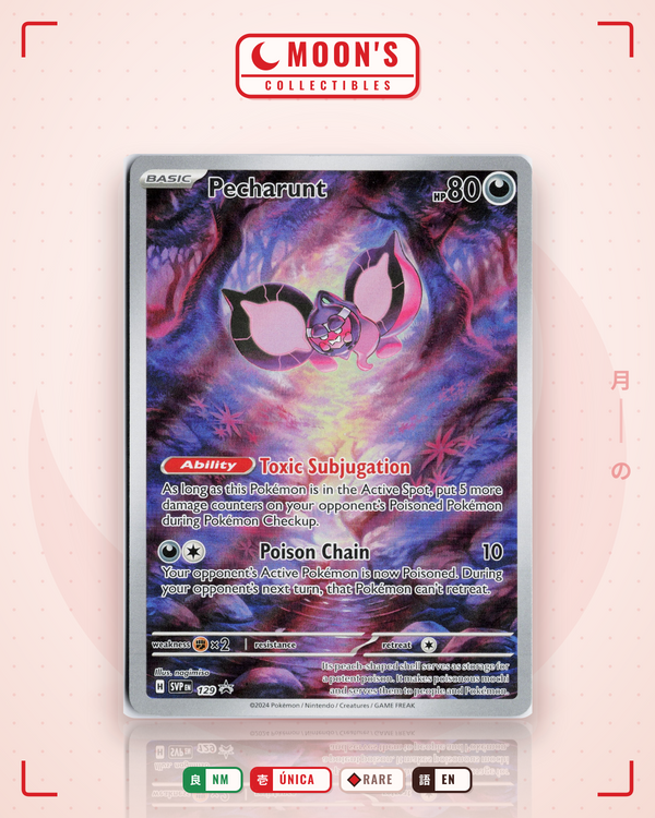 Carta Pokémon Pecharunt · Scarlet & Violet Black Star Promos #129 (NM) — pieza única en Moon's Collectibles México
